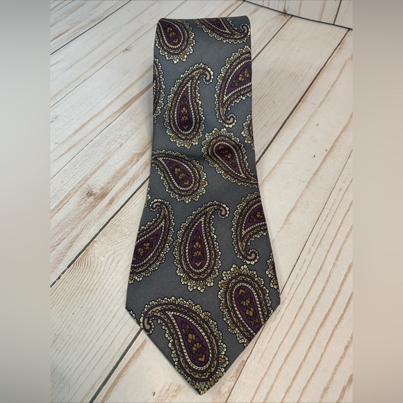 CHRISTIAN DIOR - MONSIEUR / Vintage Floral Fantasy Paisley Pure 100% Silk Tie - Picture 2 of 6